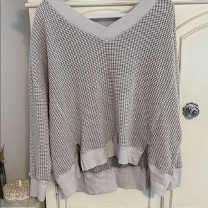 V-Neck thermal Sweater - medium beige